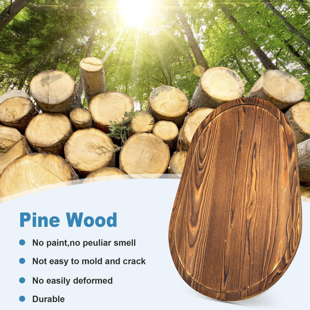 Brown pine wood bowl lift slider, durable grain oval board for KitchenAid