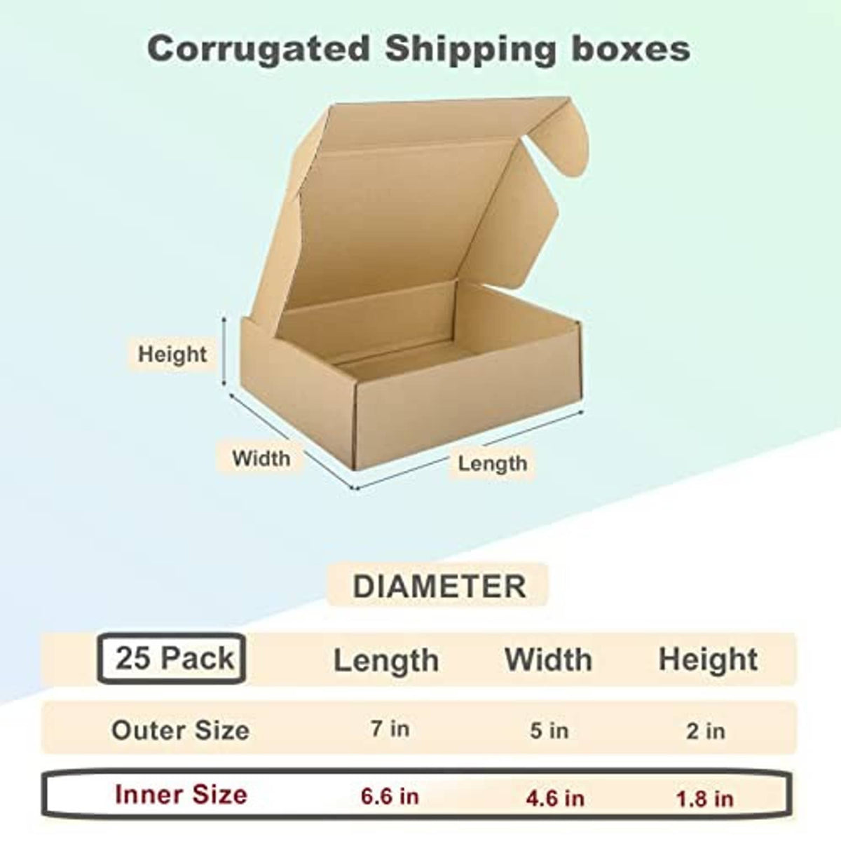 Open small corrugated shipping box with hinged top flaps