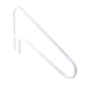 Milky white stainless steel pool handrail diagonal view of curved grip bar