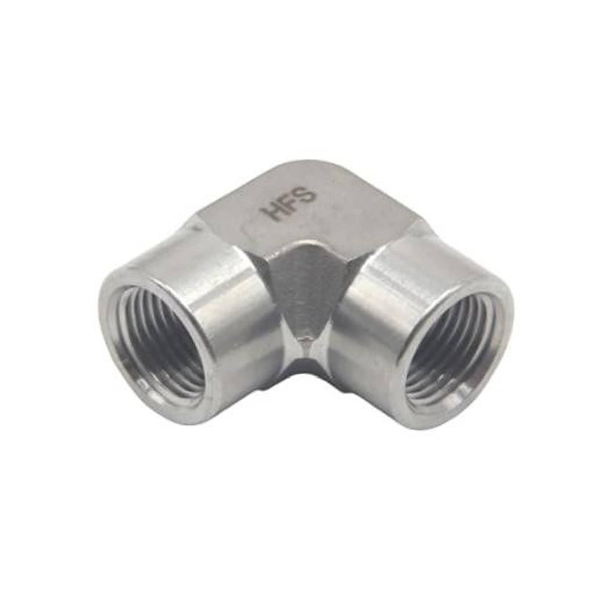 Stainless steel 304 90-degree elbow pipe fitting with internal NPT threads on both ends