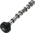 Right side exhaust camshaft with black end housing and silver lobes