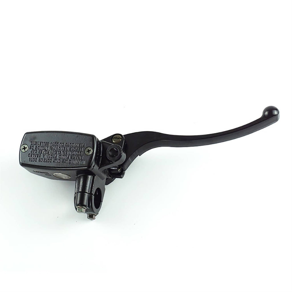 Black hydraulic brake master cylinder lever with textured reservoir cover and lever