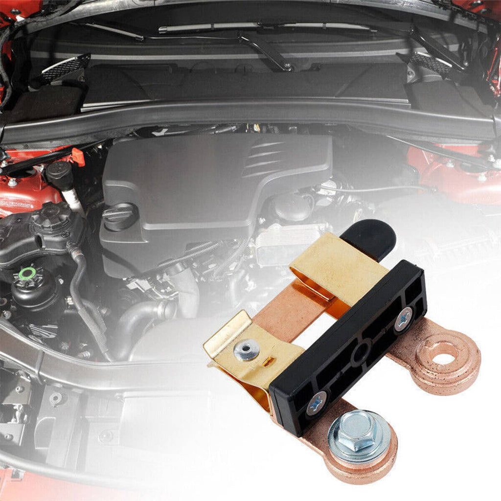 Battery knife disconnect switch installed near car engine bay terminals