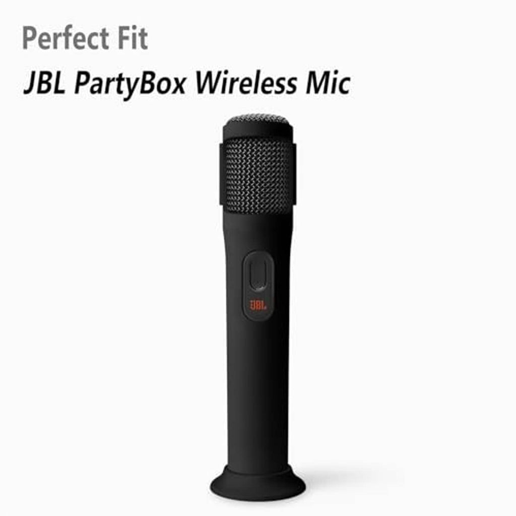 Black silicone mic cover with textured top and JBL logo badge