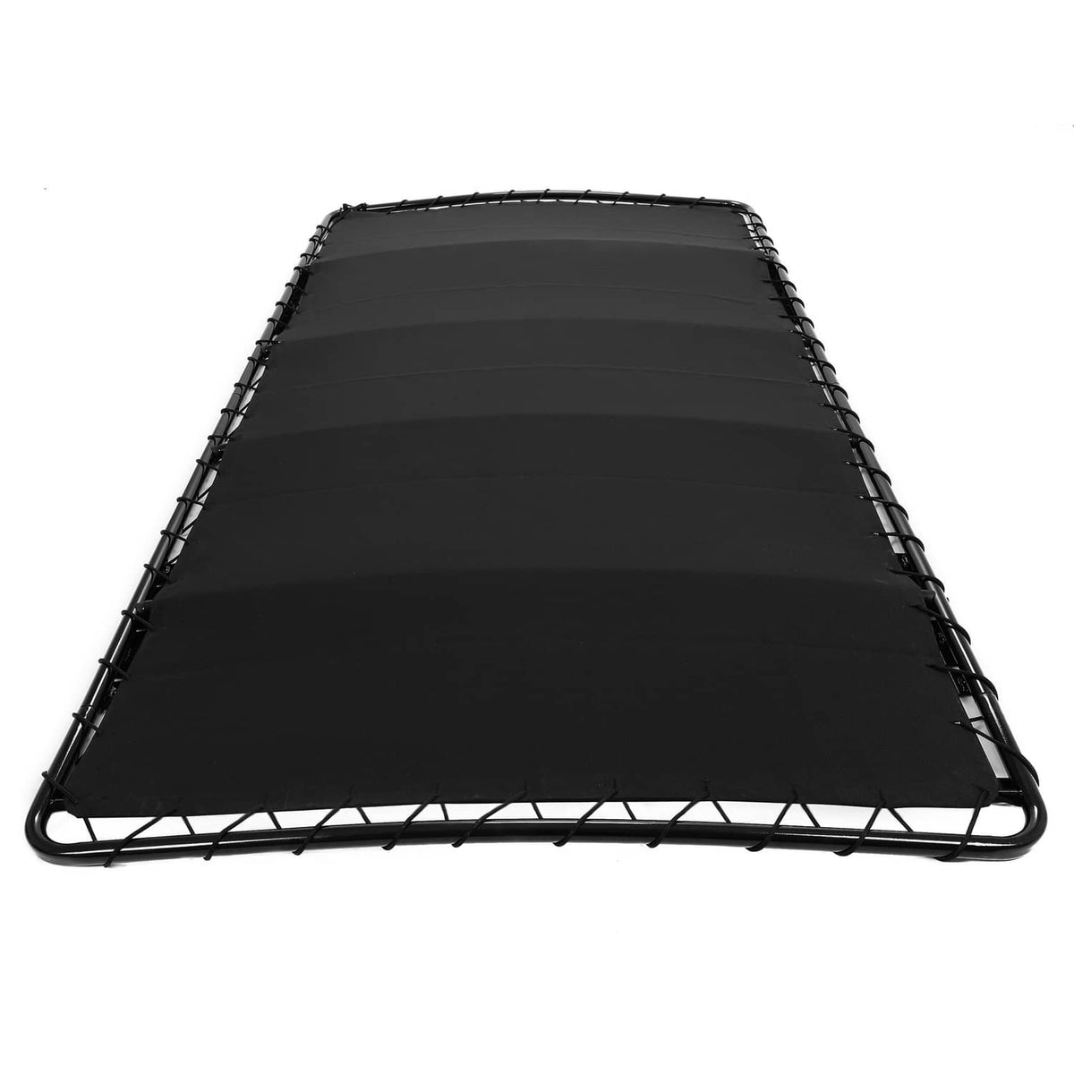 Black golf cart roof sun top with metal frame and rectangular shape