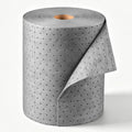 Oil and water absorbent roll, medium-duty gray pads with dotted pattern, wound on a core