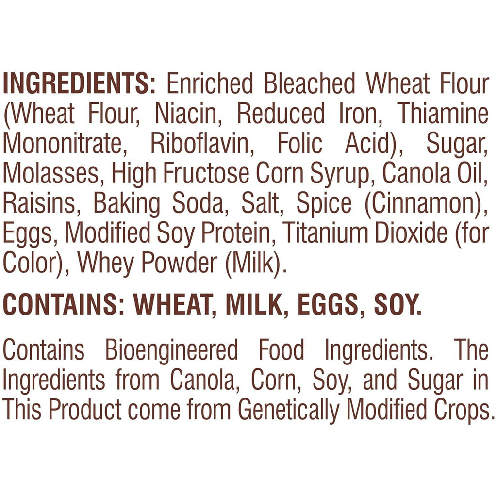 Ingredients panel for iced molasses cookies: enriched wheat flour, molasses, eggs, soy