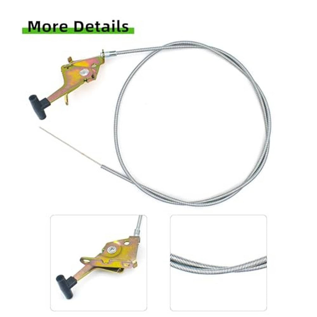 Throttle control cable replacement kit with steel wire cable, yellow bracket, black handle