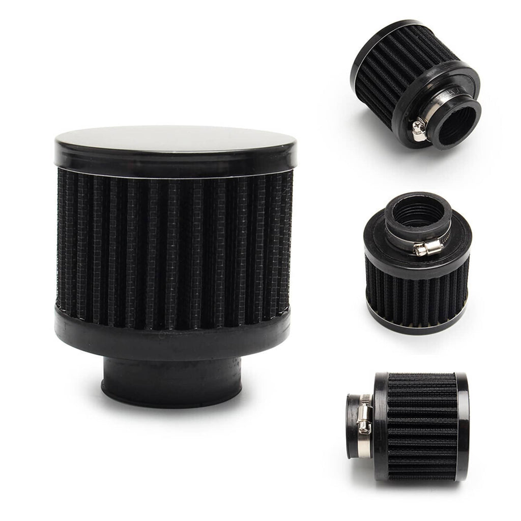 Black oil catch can filter element with brass threaded port and end caps