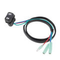 Black UP/DN trim tilt switch with coiled wiring harness and multi-color power leads