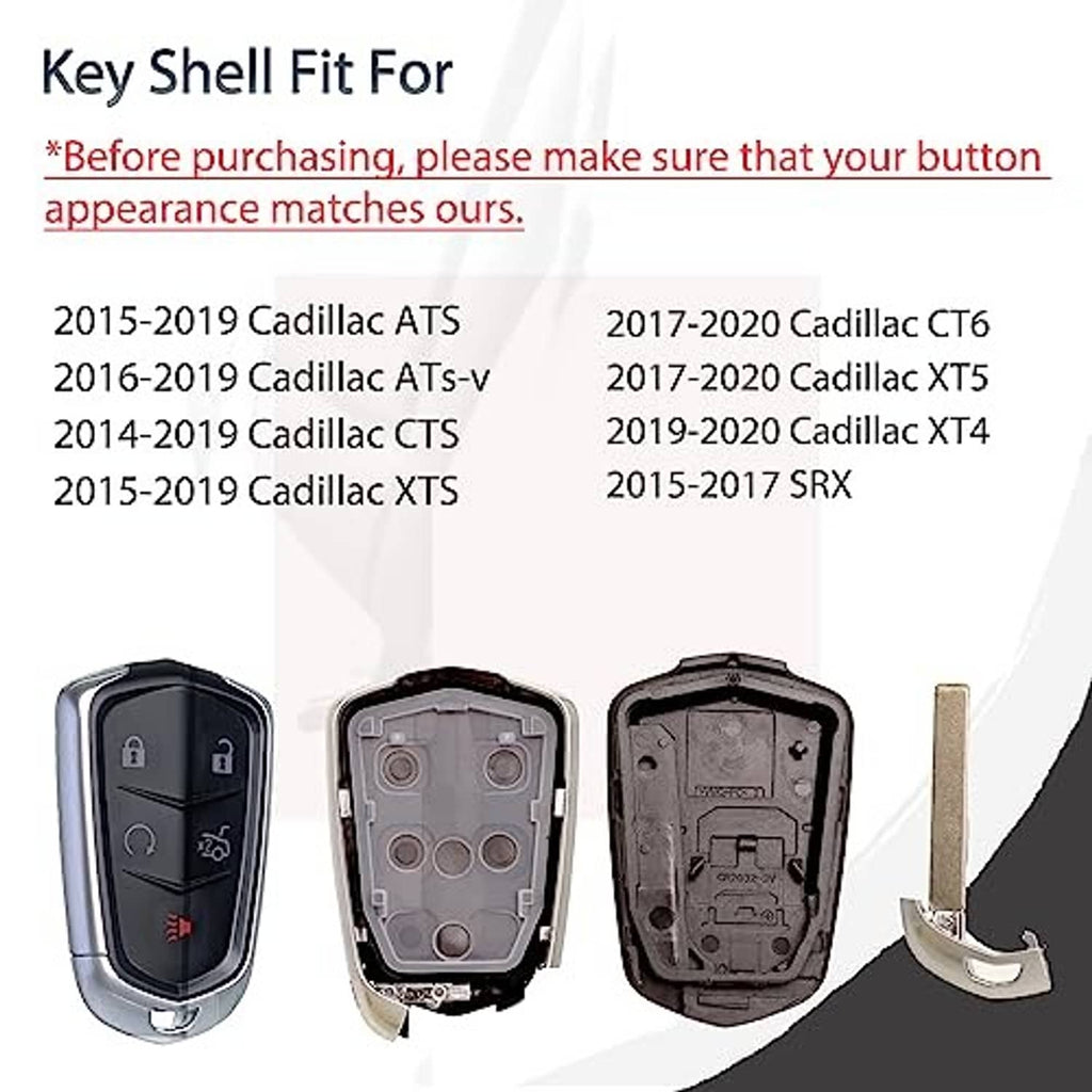 Key fob shell case replacement with key blade insert and front/back shell views