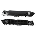 Front bumper bracket set, black plastic brackets with round mounting holes and tabs