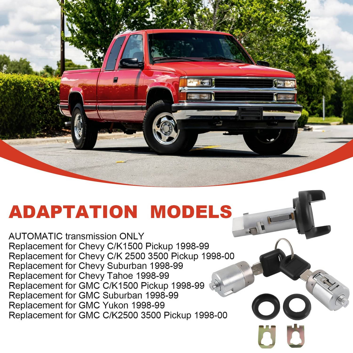 Ignition lock cylinder and door lock cylinders with keys and seals for pickup fitment