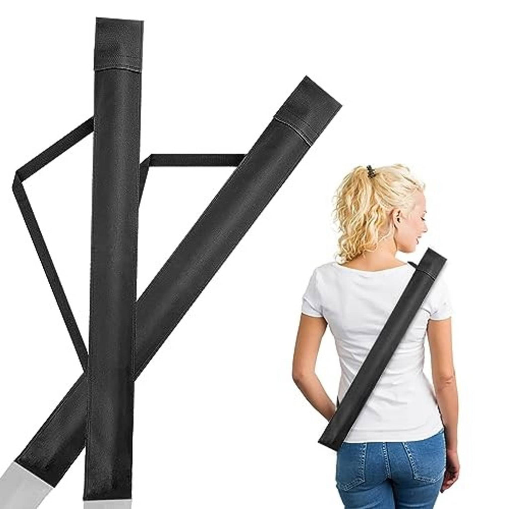 Black soft cue storage bag with shoulder strap and two padded cue sleeves