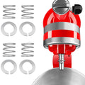 Spring and washer set, chrome metal parts with circular washers and coiled springs
