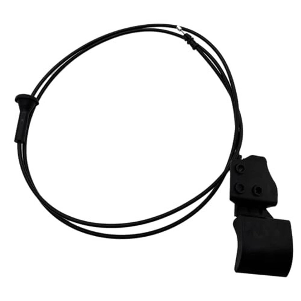 Black hood release cable with handle and bracket assembly for hood latch release