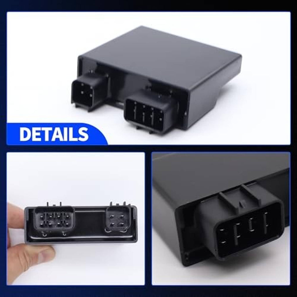 Black ignition CDI module box with visible connector ports