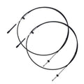 Boat throttle and shifter control cables, two black sheathed cables with metal end fittings