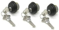 Mortise lock cylinder set with 3 keyed-alike cylinders and keys, dark knob finish