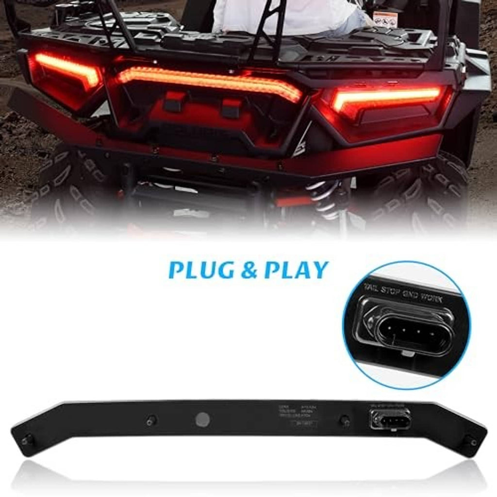 UTV rear tail light plug-and-play rear center lamp with red LED bar