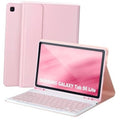 Pink tablet folio case with front keyboard and adjustable stand