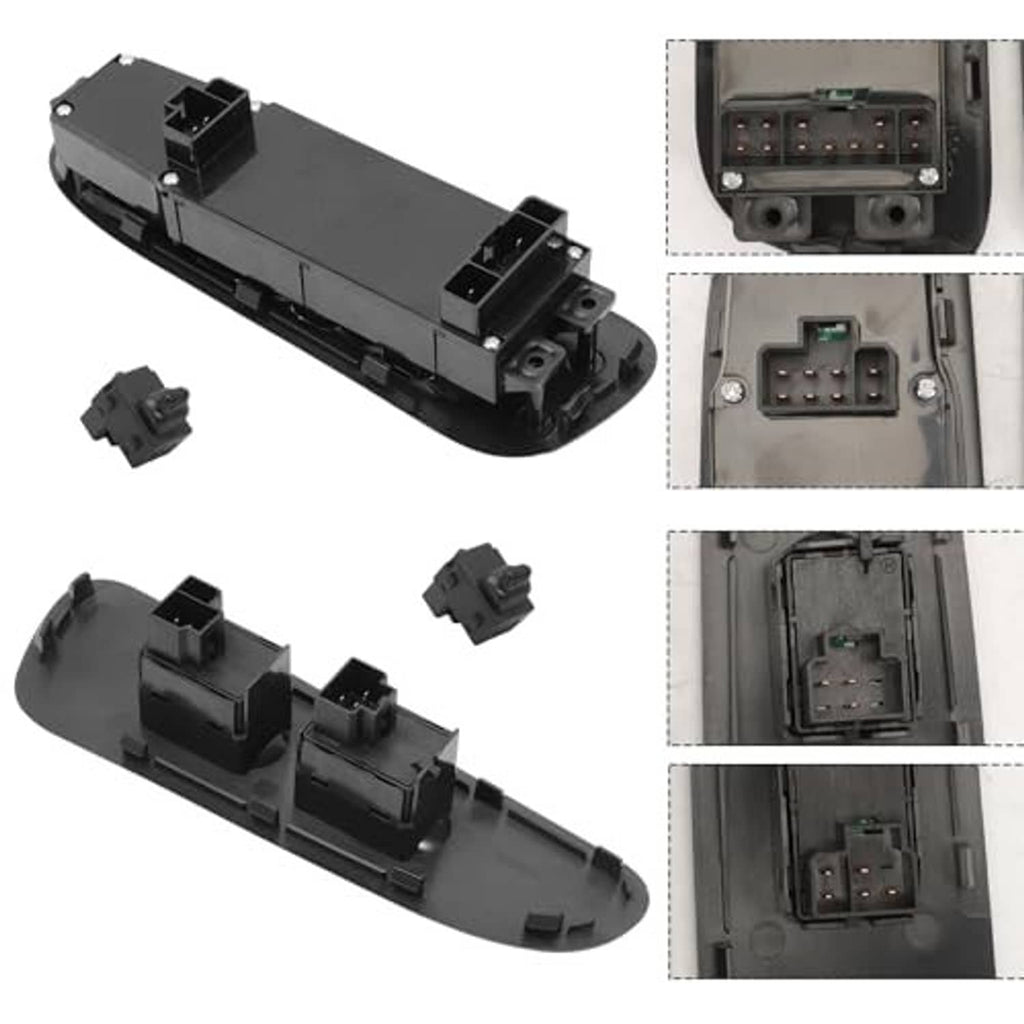 Window switch and bezel assembly with molded module and connectors, dark gray