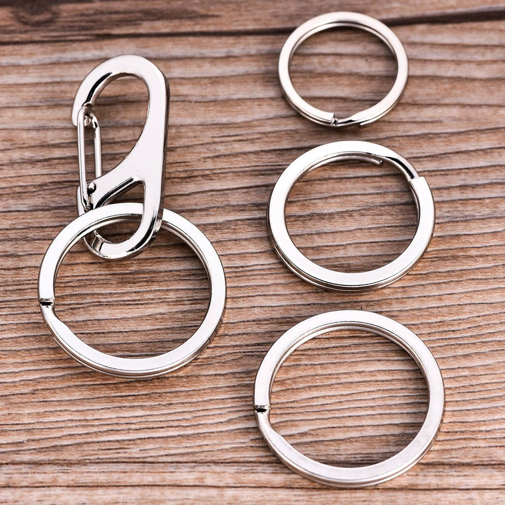 Stainless steel dog ID tag clip and round rings, close-up set