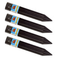 Black metal torch stakes, pointed ends and slots, 4-pack
