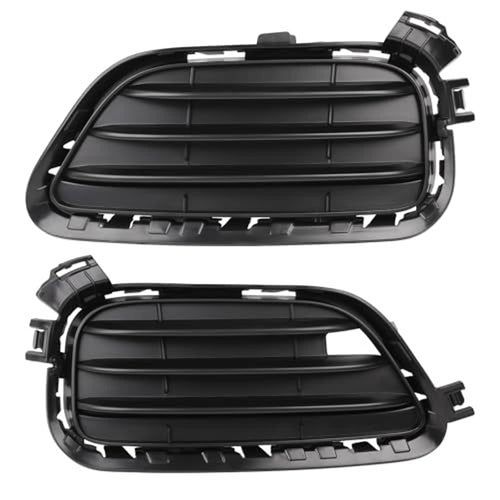 Set of two front lower fog light grille inserts with black horizontal slats and tabs
