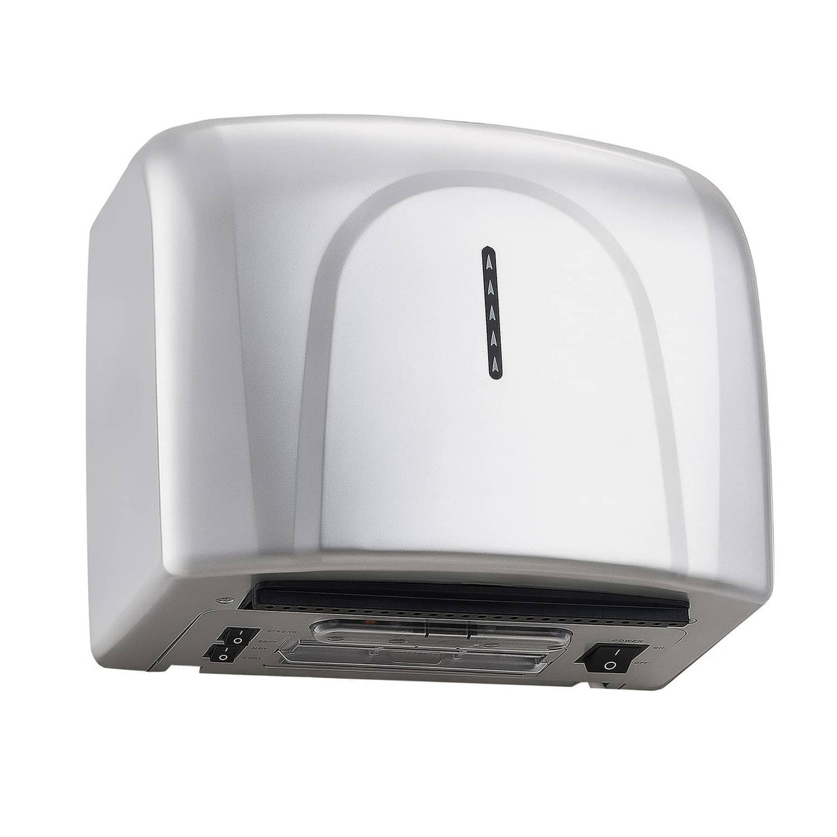 Automatic hand dryer, white ABS front with control buttons and air outlet panel