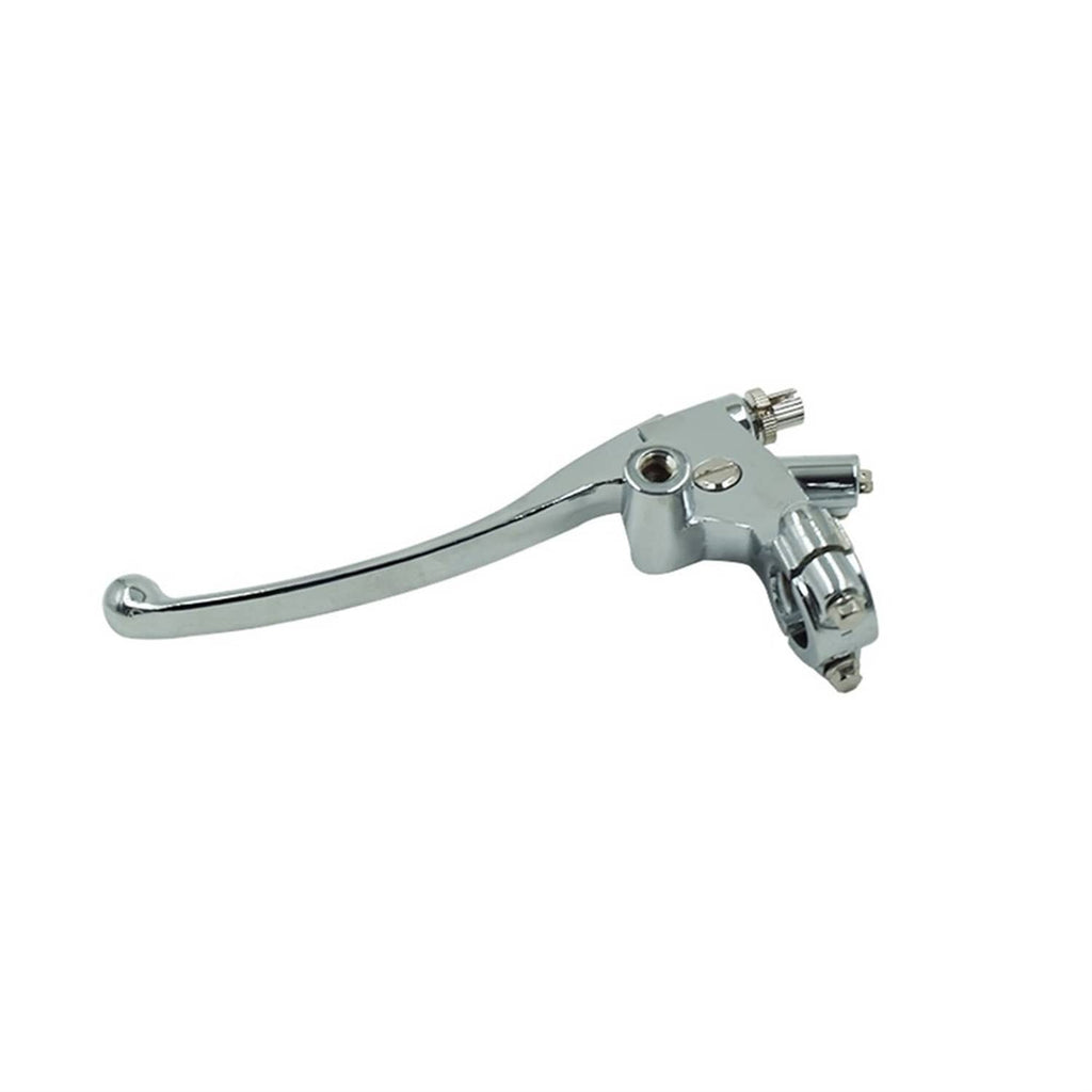 Chrome motorcycle left clutch lever with 22mm perch mount and hardware