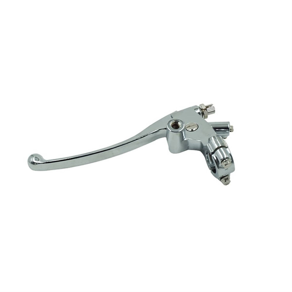 Chrome motorcycle left clutch lever with 22mm perch mount and hardware