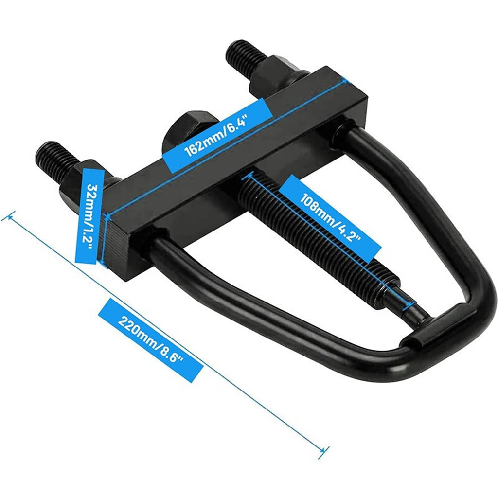 Black torsion key tool with measurement markings and threaded rods on U-handle