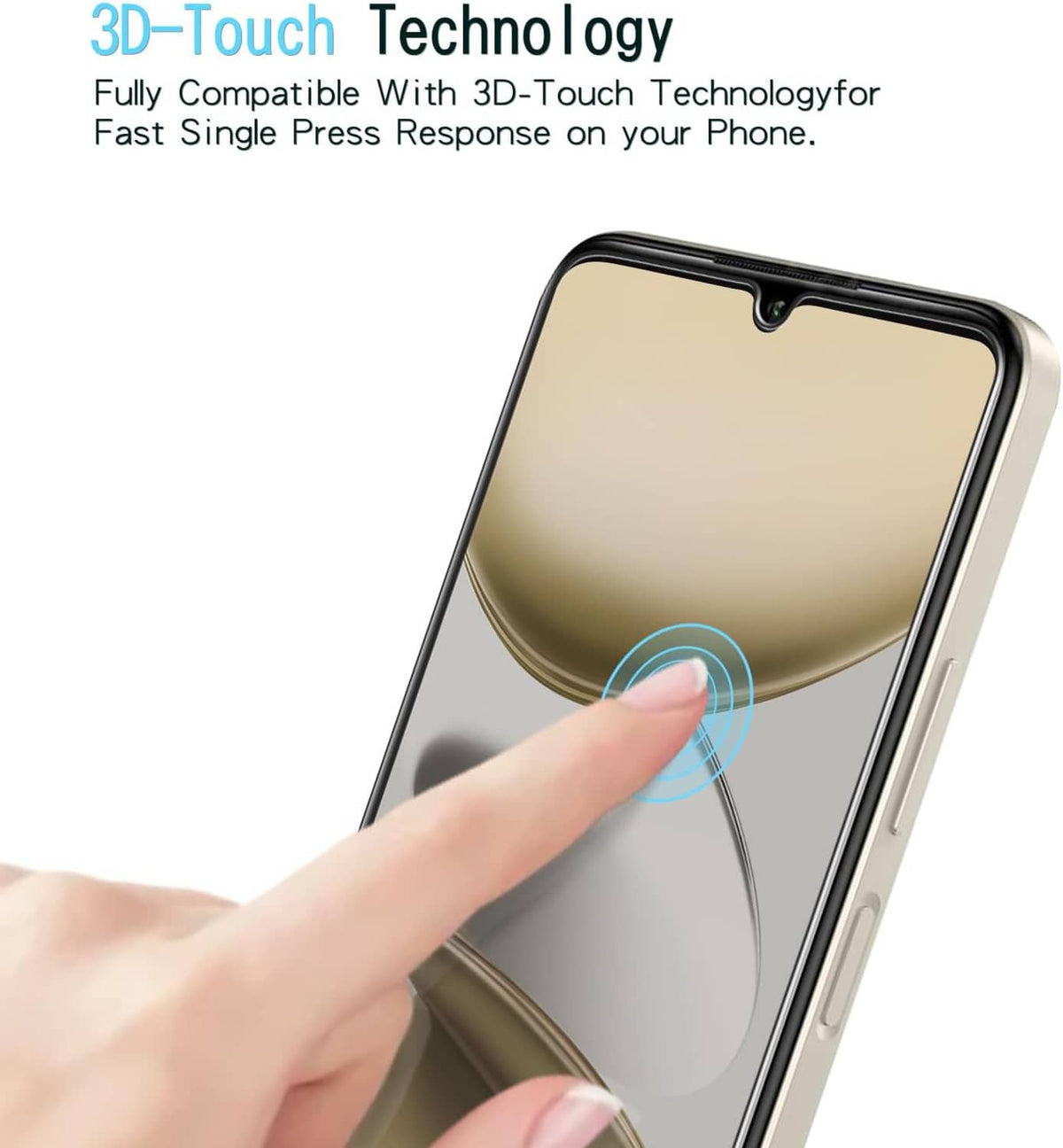 Tempered glass screen protector with rounded edges for smartphone touch display