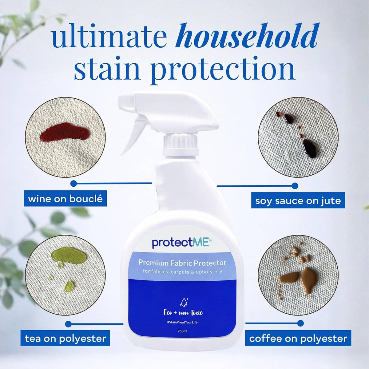 Fabric protector spray bottle for ultimate household stain protection on upholstery