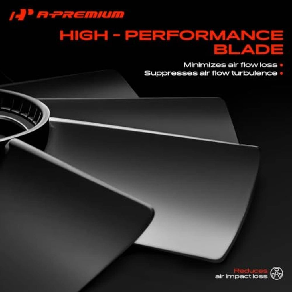 Radiator cooling fan blade close-up with smooth curved blades and central ring hub