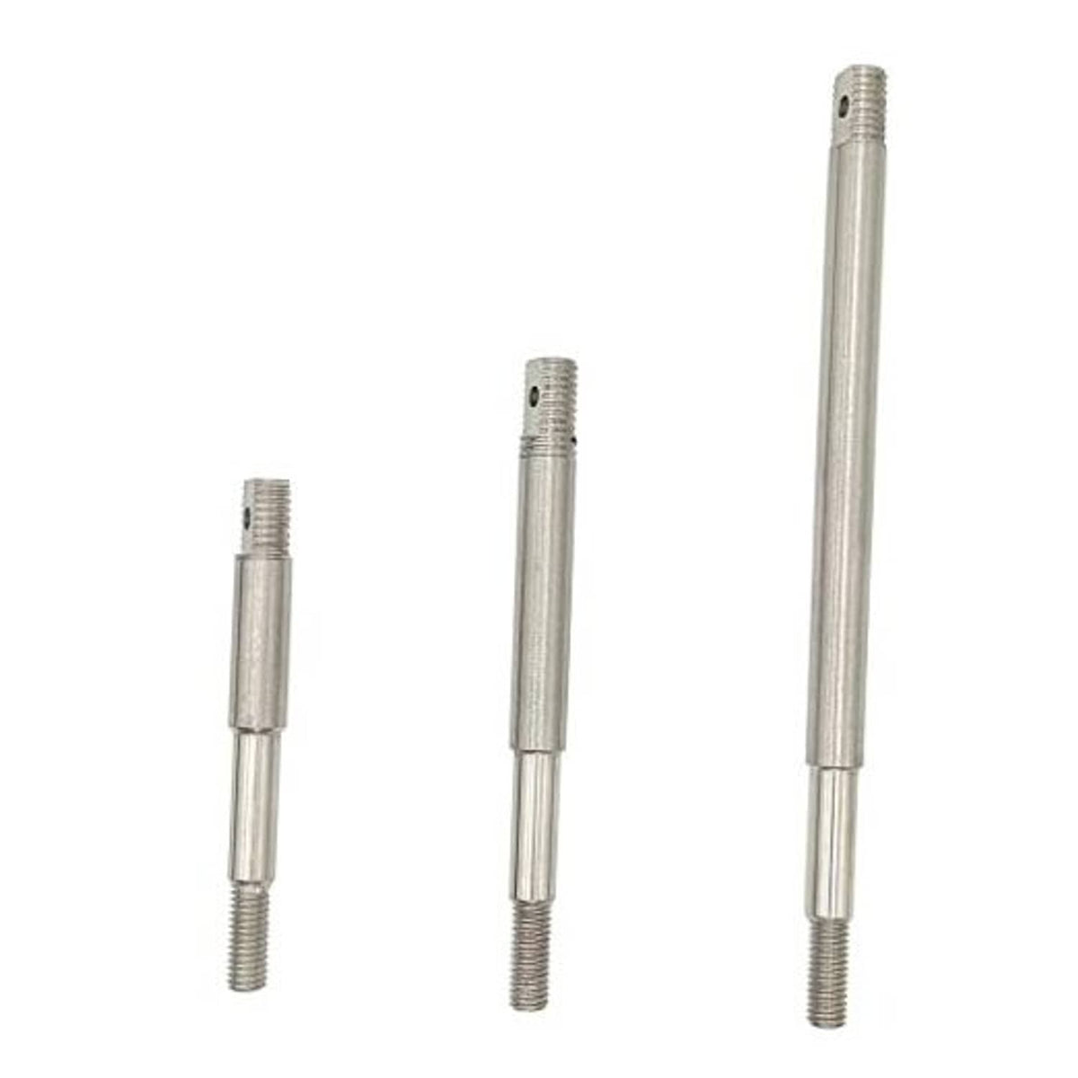 Metal gear shifter adapter set showing three threaded rods in different lengths
