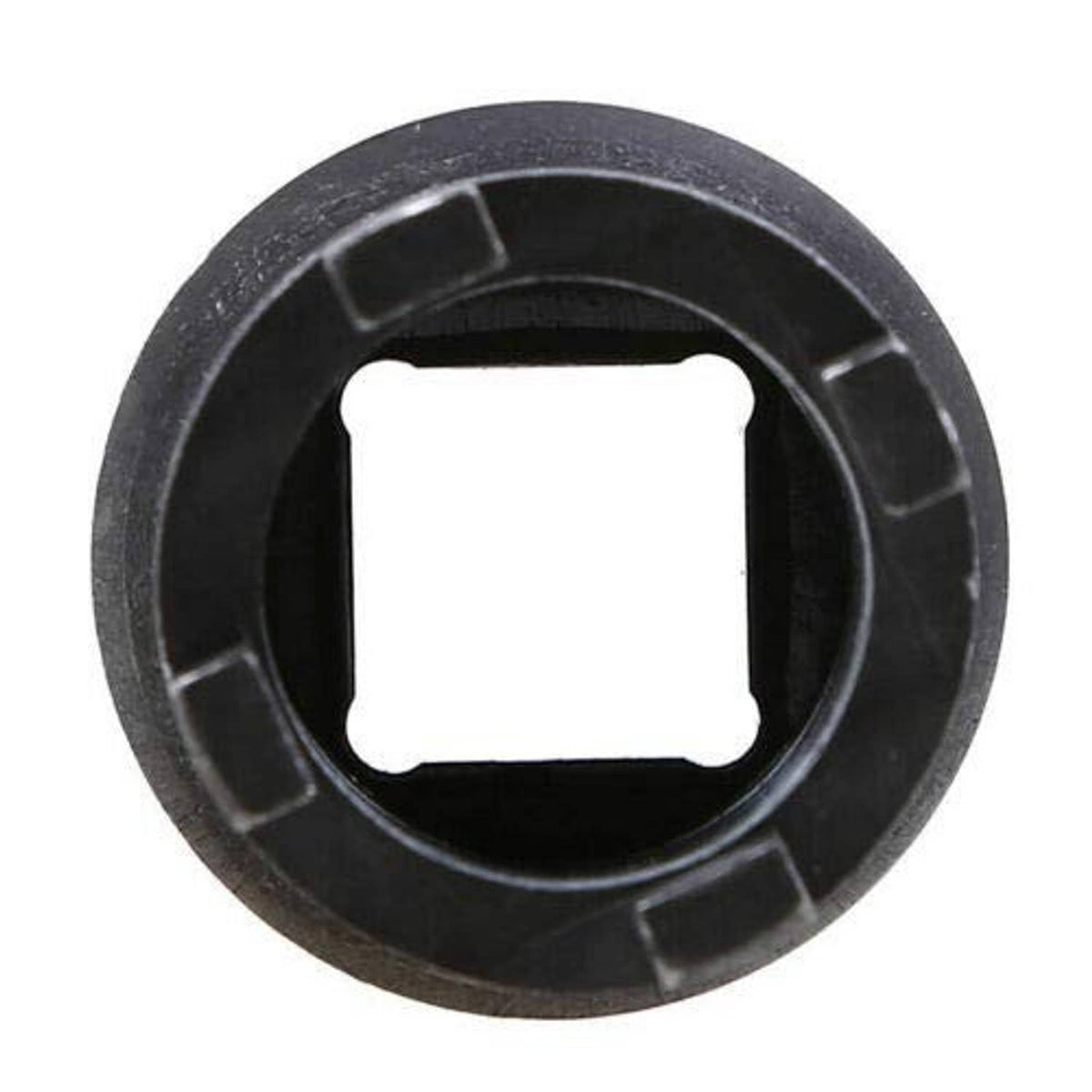 Round black locking socket with square inner opening