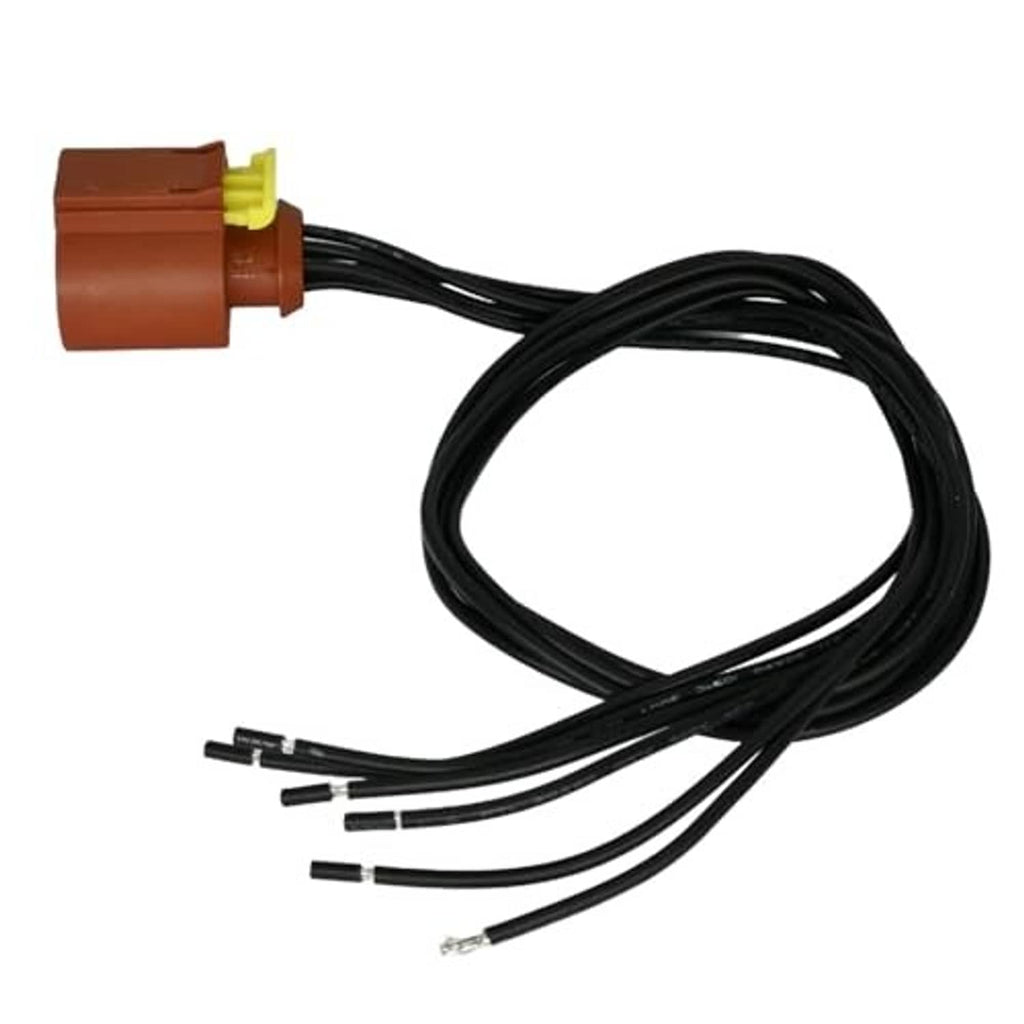 Electronic EGR valve connector and black wire leads with yellow latch detail