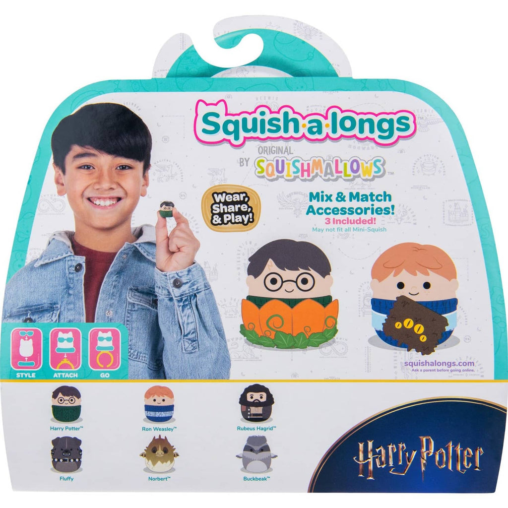 Squish-a-longs mini squish collectible window box, back design with character lineup