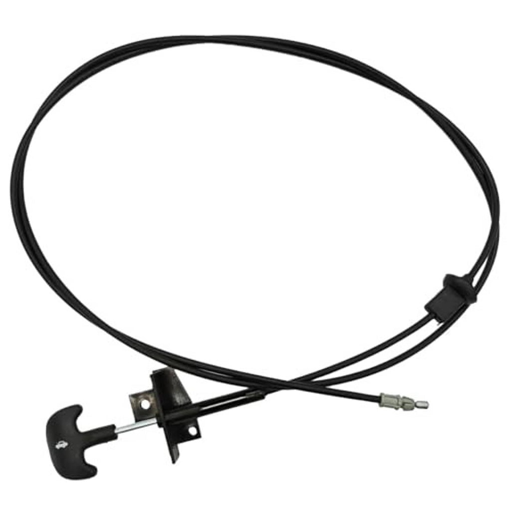 Black hood release cable with latch handle and connector end