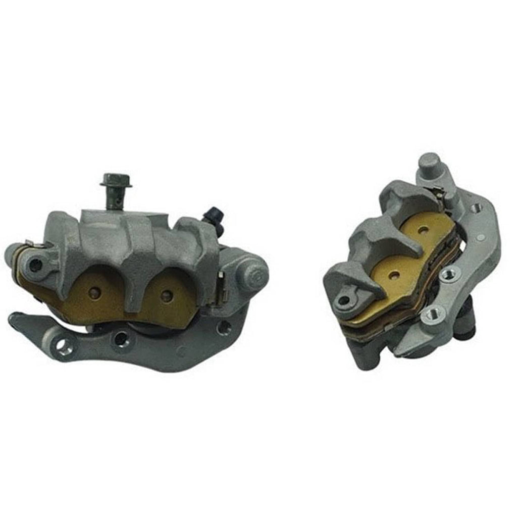 Front brake master cylinder caliper set, gray body with brake pads and mounting bolts