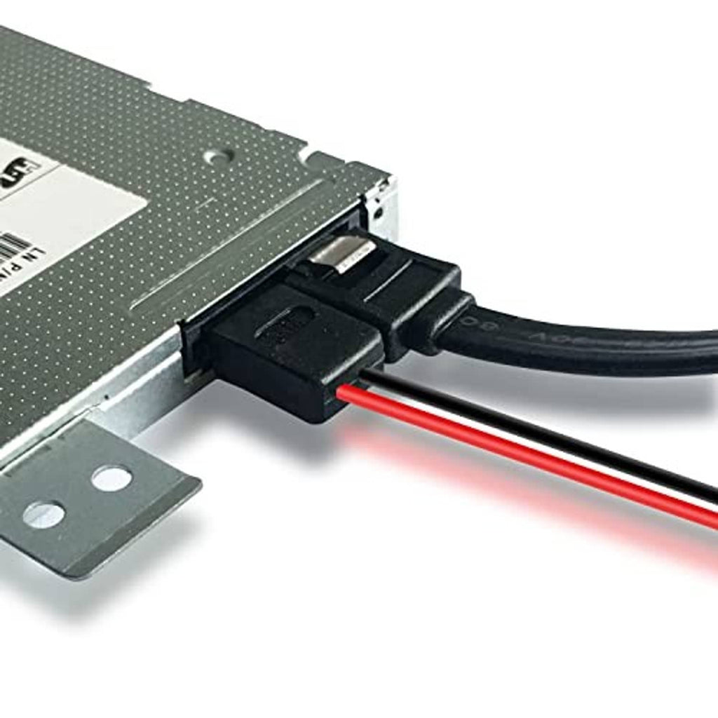SATA power adapter connector with metal bracket, red and black cables