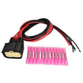 12-pin headlight wiring connector with red/black wires and pink terminals