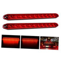 Pair of red 11-LED trailer stop light bars with clear lens and oval mounting ends