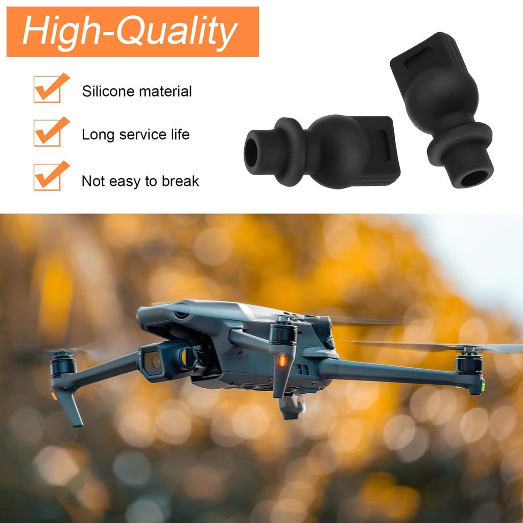 Silicone gimbal shock absorber balls, black set with long stems and end sockets