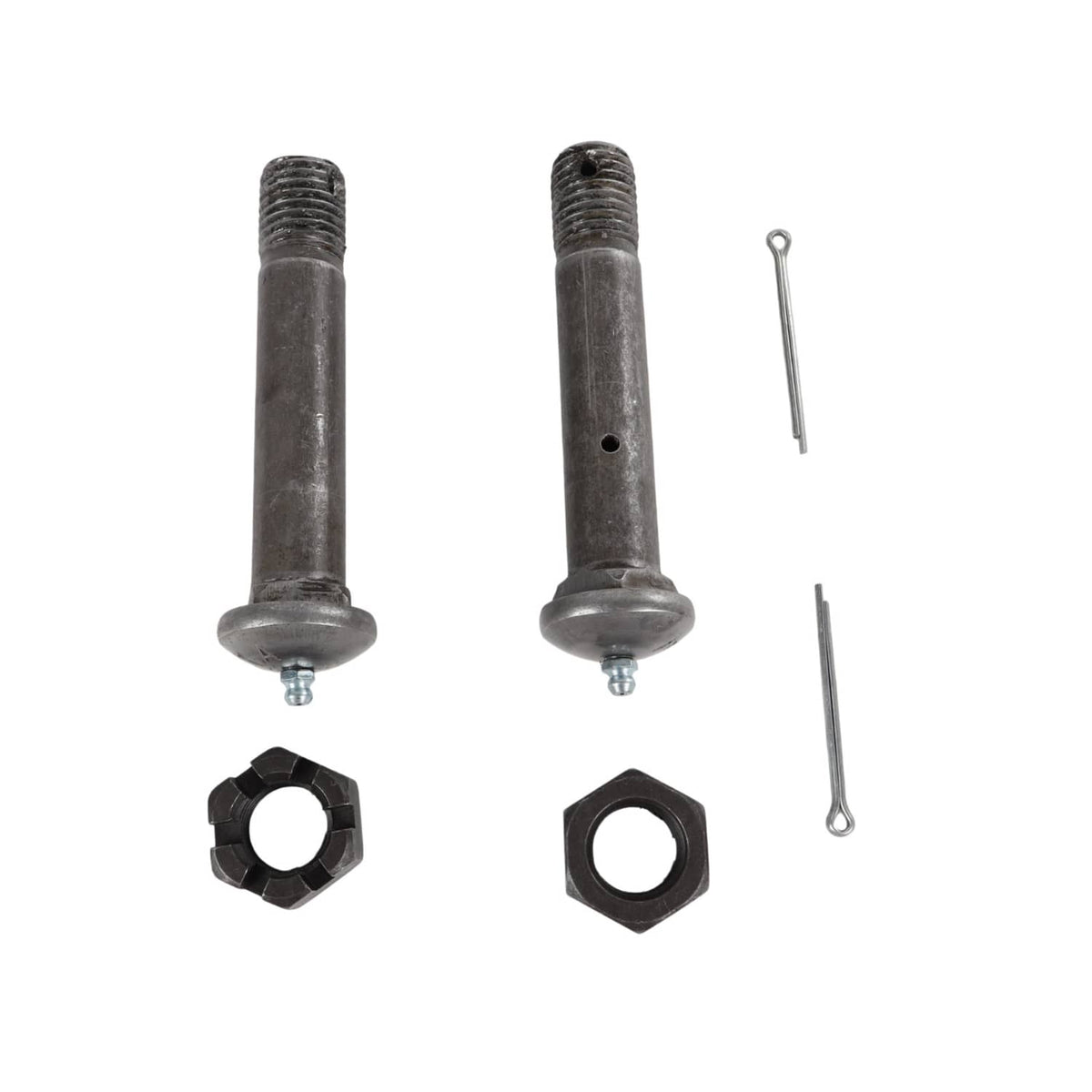 Trailer slipper spring bolt kit: threaded bolts, hex nuts, cotter pins