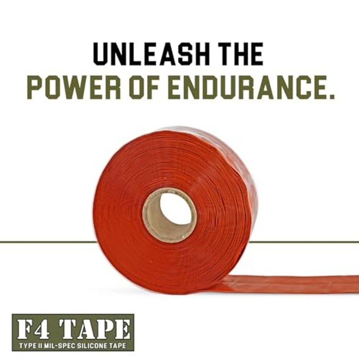 Orange self-fusing silicone tape roll with center hole and loose strip