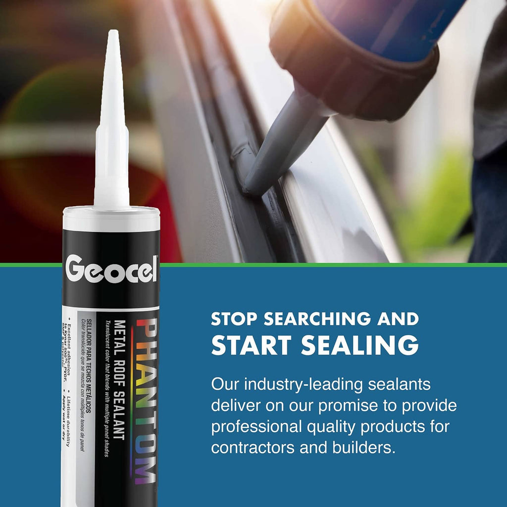 Clear flexible sealant tube with Geocel label and white nozzle