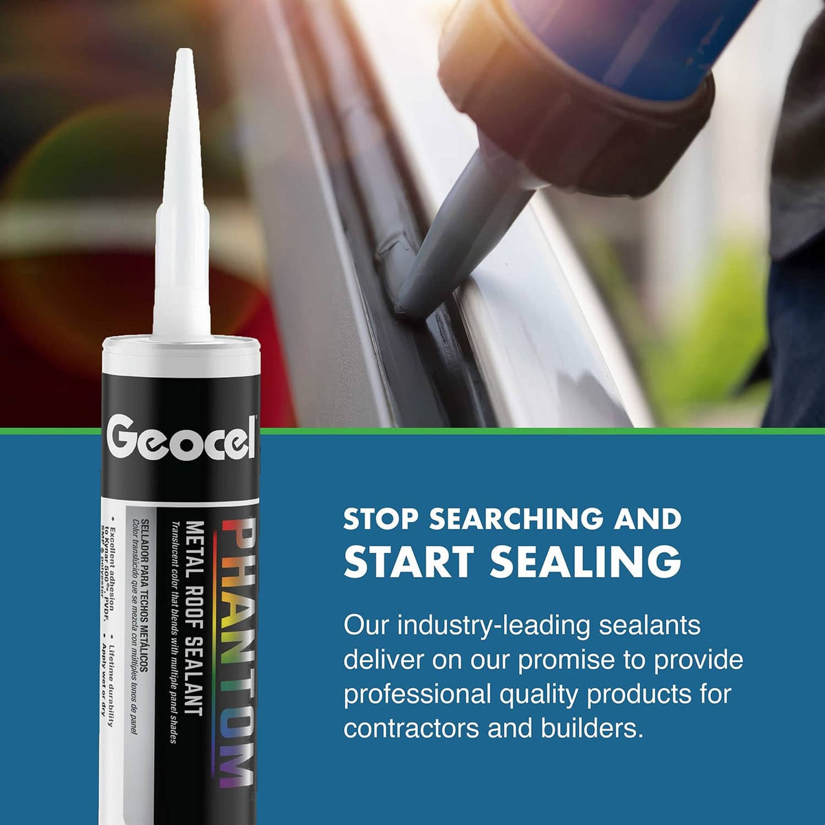Clear flexible sealant tube with Geocel label and white nozzle